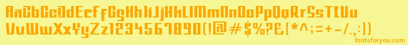 フォントMetroIL – オレンジの文字が黄色の背景にあります。