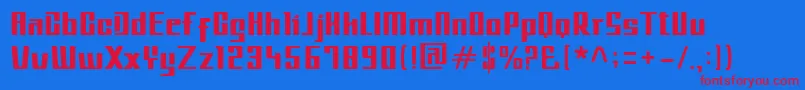 MetroIL Font – Red Fonts on Blue Background