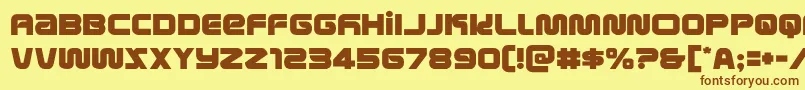 metronautsフォントについての詳細 フォントmetronauts – 茶色の文字が黄色の背景にあります。