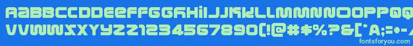 metronauts Font – Green Fonts on Blue Background
