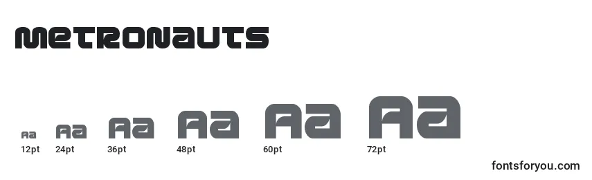 Размеры шрифта Metronauts (134196)