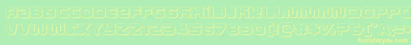 metronauts3d Font – Yellow Fonts on Green Background