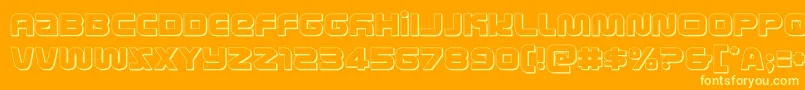 metronauts3d Font – Yellow Fonts on Orange Background