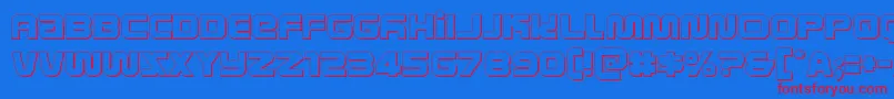 metronauts3d Font – Red Fonts on Blue Background
