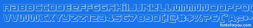 フォントmetronauts3d – 青い背景に白い文字
