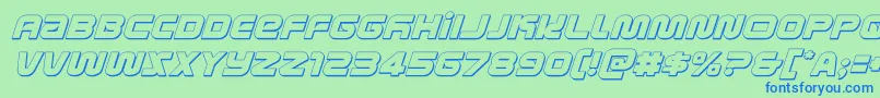 metronauts3dital Font – Blue Fonts on Green Background