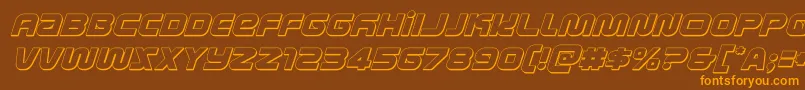 metronauts3dital Font – Orange Fonts on Brown Background