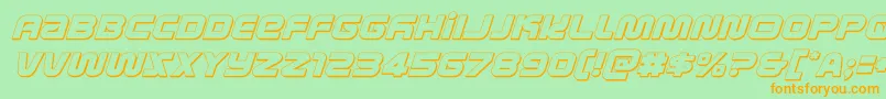 metronauts3dital Font – Orange Fonts on Green Background