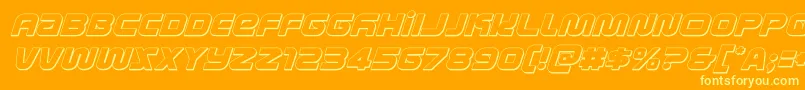 metronauts3dital Font – Yellow Fonts on Orange Background
