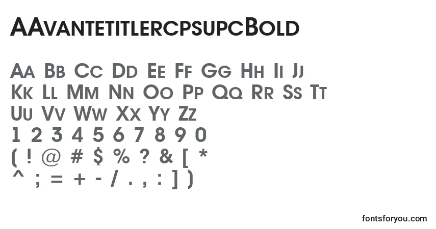 Шрифт AAvantetitlercpsupcBold – алфавит, цифры, специальные символы