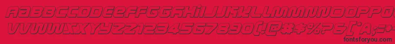 metronauts3dital Font – Black Fonts on Red Background
