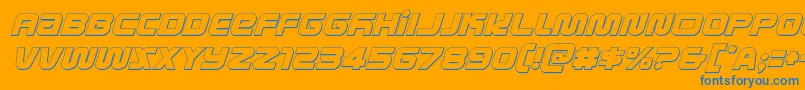 metronauts3dital Font – Blue Fonts on Orange Background