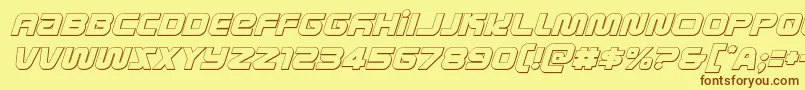 metronauts3dital Font – Brown Fonts on Yellow Background