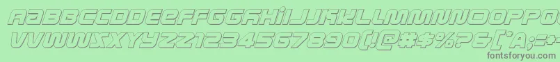metronauts3dital Font – Gray Fonts on Green Background