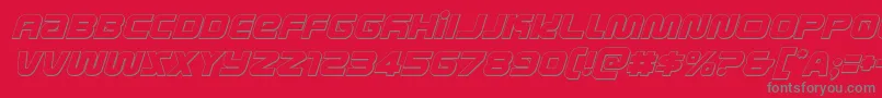 metronauts3dital-Schriftart – Graue Schriften auf rotem Hintergrund