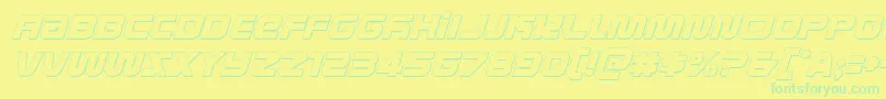 metronauts3dital Font – Green Fonts on Yellow Background