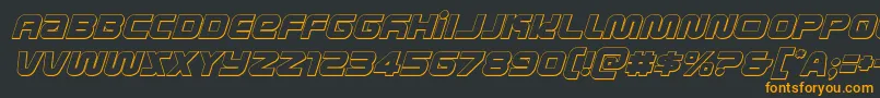 metronauts3dital Font – Orange Fonts on Black Background