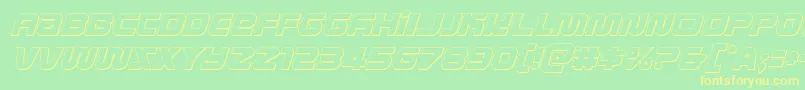 metronauts3dital Font – Yellow Fonts on Green Background