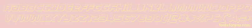 metronauts3dital-Schriftart – Gelbe Schriften auf rosa Hintergrund