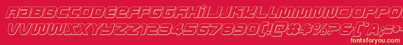 metronauts3dital Font – Yellow Fonts on Red Background