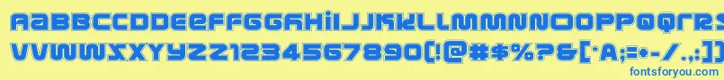 metronautsacad Font – Blue Fonts on Yellow Background