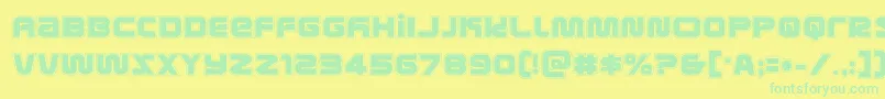 metronautsacad Font – Green Fonts on Yellow Background