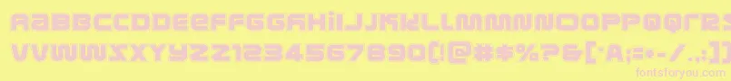 Fonte metronautsacad – fontes rosa em um fundo amarelo