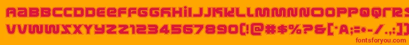 metronautsacad Font – Red Fonts on Orange Background