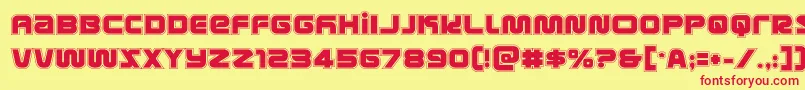 metronautsacad Font – Red Fonts on Yellow Background