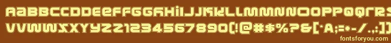 Fonte metronautsacad – fontes amarelas em um fundo marrom
