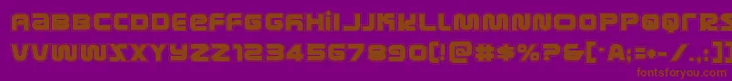 metronautsacad-Schriftart – Braune Schriften auf violettem Hintergrund