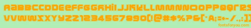 metronautsacad Font – Orange Fonts on Green Background