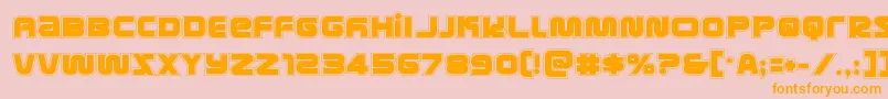 metronautsacad Font – Orange Fonts on Pink Background