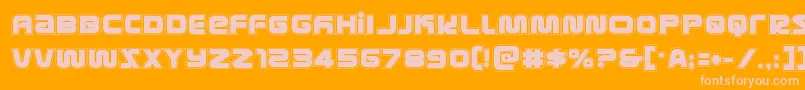 metronautsacad Font – Pink Fonts on Orange Background