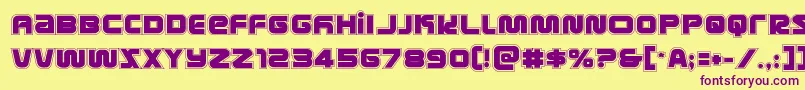 metronautsacad-Schriftart – Violette Schriften auf gelbem Hintergrund