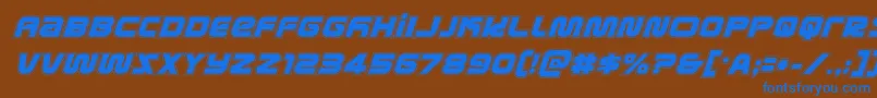 metronautsacadital Font – Blue Fonts on Brown Background
