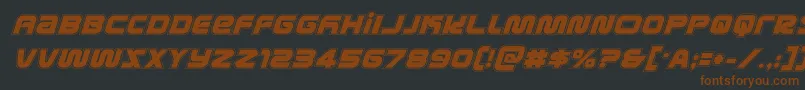 metronautsacadital-fontti – ruskeat fontit mustalla taustalla