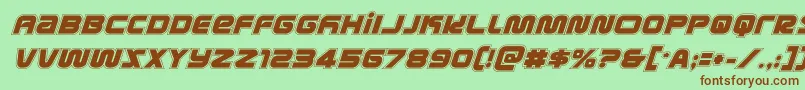 metronautsacadital Font – Brown Fonts on Green Background