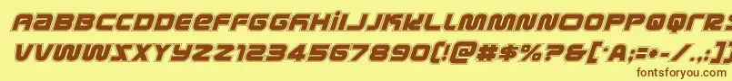 metronautsacadital Font – Brown Fonts on Yellow Background