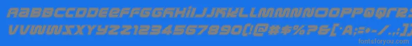 metronautsacadital-Schriftart – Graue Schriften auf blauem Hintergrund