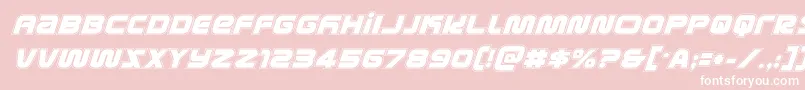 metronautsacadital-fontti – valkoiset fontit vaaleanpunaisella taustalla