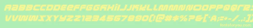 metronautsacadital Font – Yellow Fonts on Green Background