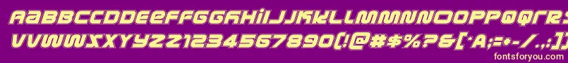 metronautsacadital Font – Yellow Fonts on Purple Background