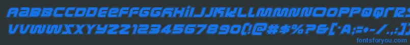 metronautsacadital Font – Blue Fonts on Black Background
