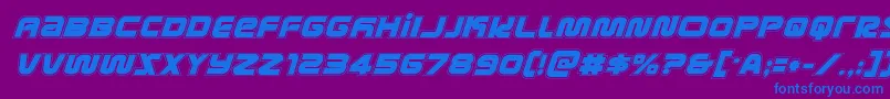 metronautsacadital Font – Blue Fonts on Purple Background