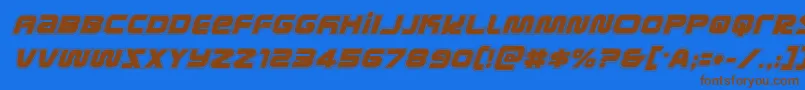 metronautsacadital Font – Brown Fonts on Blue Background