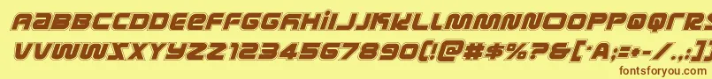metronautsacadital Font – Brown Fonts on Yellow Background
