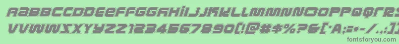 metronautsacadital Font – Gray Fonts on Green Background