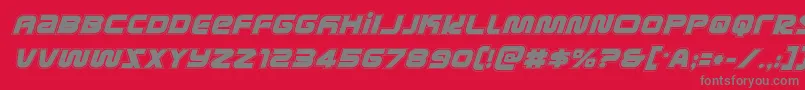 metronautsacadital Font – Gray Fonts on Red Background