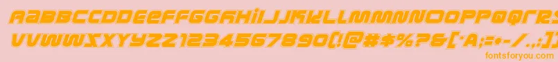 metronautsacadital Font – Orange Fonts on Pink Background